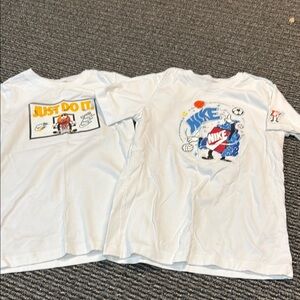 Set of Nike White Short Sleeve Sports Graphic Tees Size Medium Kids